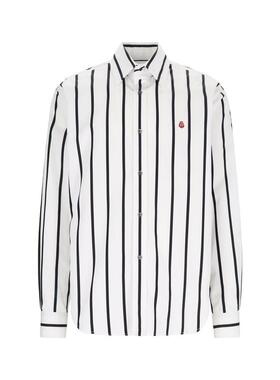 MCQUEEN 男士 SS25 衬衫 白色  黑色 Bold Stripe 衬衫