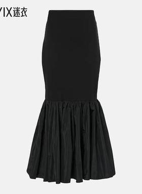 Staud 女款Hawthorne 塔夫绸饰边庞特布长款半身裙 迷衣时尚