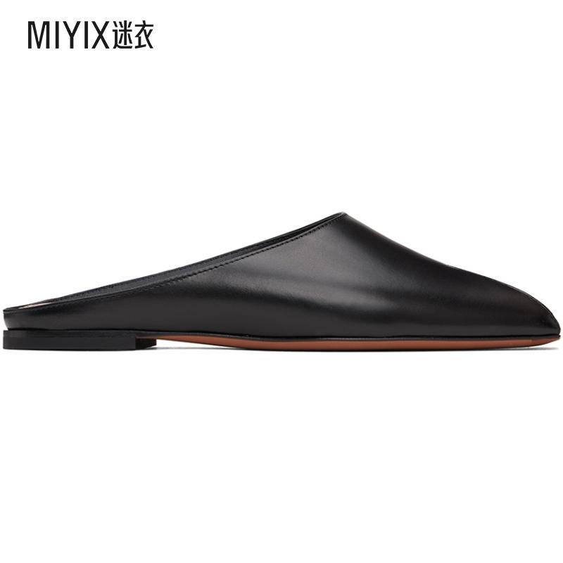 Alaïa  女 黑色 Spike Flat Open 穆勒鞋 迷衣时尚
