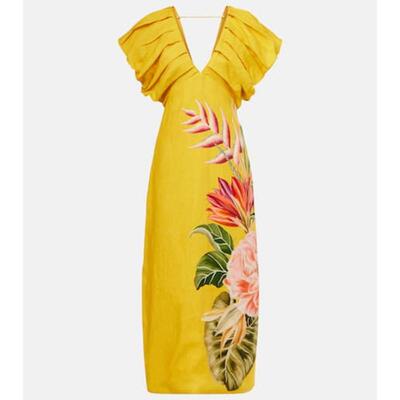 FARM Rio 女士 中长连衣裙 Spring Awakening 花朵亚麻