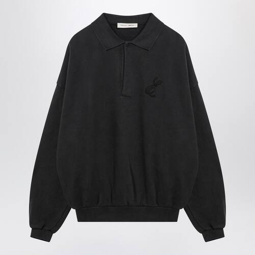 Essentials 男士 FW25 卫衣 POLO 黑色水洗运动衫