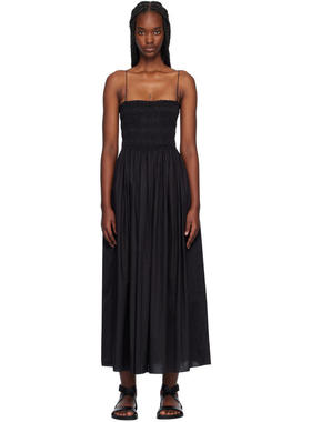 Matteau 女士 中长连衣裙 黑色 Shirred Bodice 吊带裙