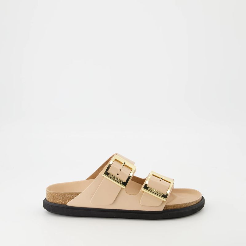 Birkenstock 女士 SS25 凉鞋 ARIZONA DROPLET 搭扣光泽皮质凉鞋