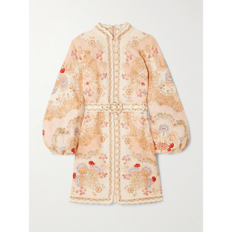 Zimmermann 女士 SS26 短款连衣裙 Daylight 壁紙花卉迷你連身裙