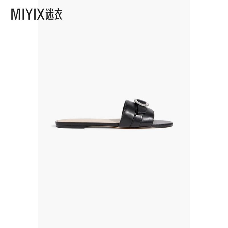 Stuart WeitzmanSW女士水晶装饰皮质凉拖 迷衣时尚