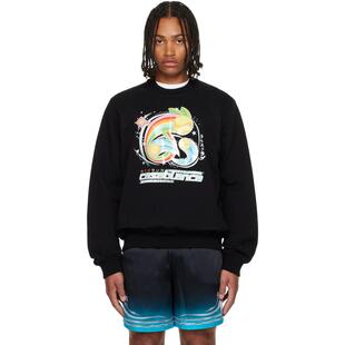 Casablanca 男士 卫衣 黑色 Manga Tennis Ball 套头衫