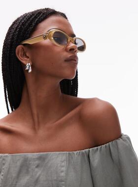 Le Specs 女士 太阳镜 work it 椭圆形橄榄绿绿色太阳眼镜