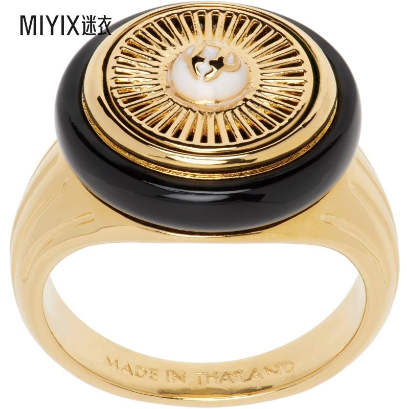 Casablanca 男款金色 Spoke Wheel 戒指  迷衣时尚