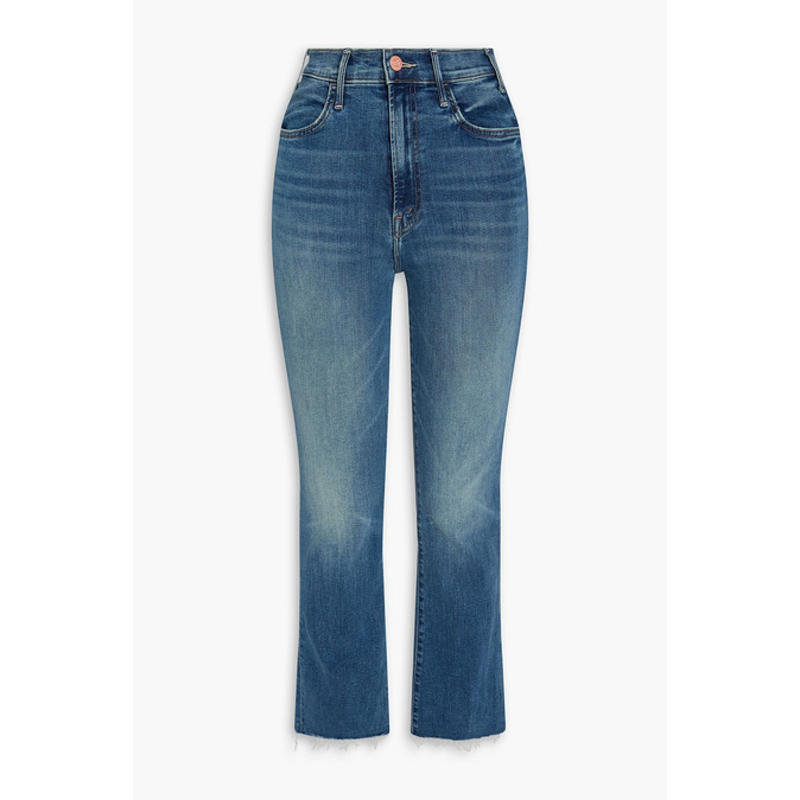 Mother Denim 女士 牛仔长裤 Hustler 及踝磨损高腰小喇叭牛仔裤