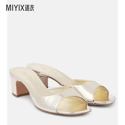 Paris Texas 女款Lara 50 金属感皮质凉拖 迷衣时尚