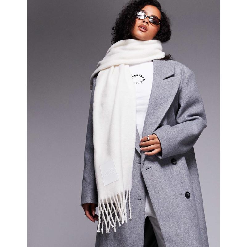 ASOS DESIGN 女士 围巾 Weekend Collective 毛茸茸围巾(白色)