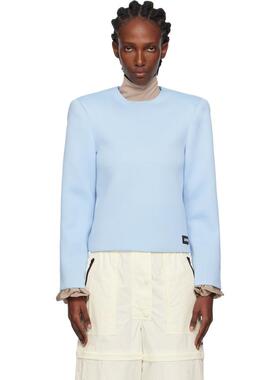 pushBUTTON 女士 T恤 蓝色 Curvy Shoulder 上装