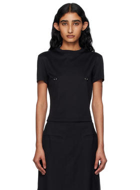 Mugler 穆勒 女士 T恤 黑色 Pierced Baby