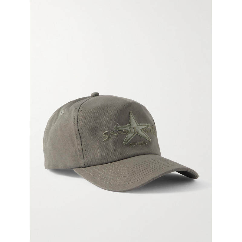 Small Talk Studio 男士 棒球帽 星星嵌花刺绣斜纹棉布棒球帽
