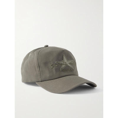 Small Talk Studio 男士 FW25 棒球帽 星星嵌花刺绣斜纹棉布