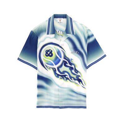 Casablanca 男士 SS26 衬衫 蓝色真丝