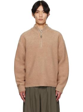 LE17SEPTEMBRE 男士 卫衣 黄褐色 Bouclé Half-Zip 毛衣