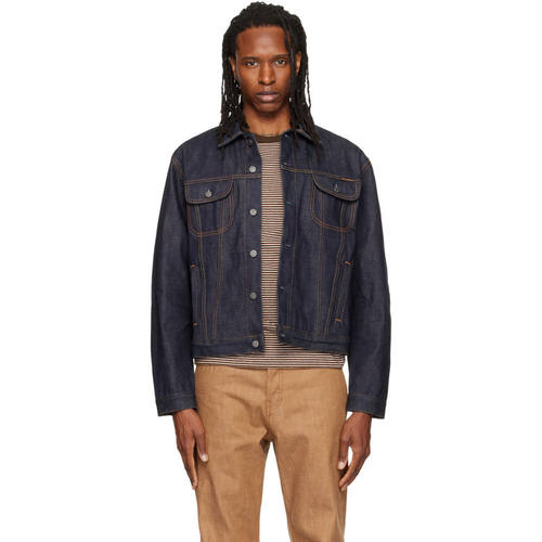 Nudie Jeans 男士 夹克 蓝色 Danny Ace Selvage Denim 牛仔