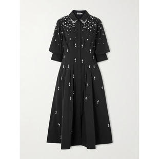 中长连衣裙 SS26 Jazz 精饰棉混纺府绸衬衫 连衣裙 SIMKHAI 式 女士