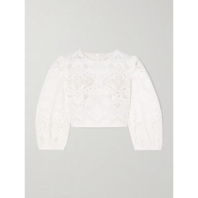 Borgo De Nor 女士 SS25 上衣 Alfie 短款马德拉刺绣府绸