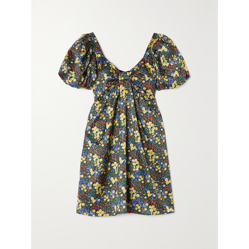 HVN 女士 短款连衣裙 Quinn 印花天丝棉迷你连衣裙