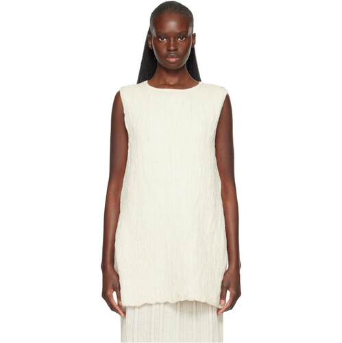 Lauren Manoogian 女士 背心 灰白色 Gauze Apron Shell