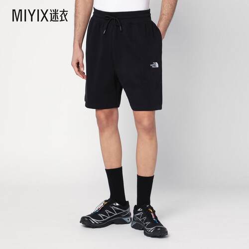 The North Face北面 男款黑色棉混纺带Logo短裤 迷衣时尚