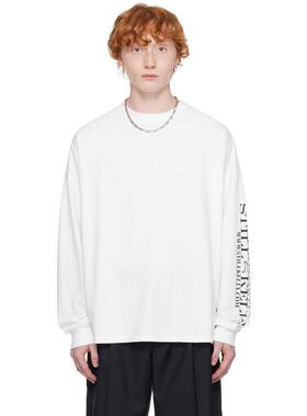 Still Kelly 男士 T恤 白色 Boxy 长袖 T 恤