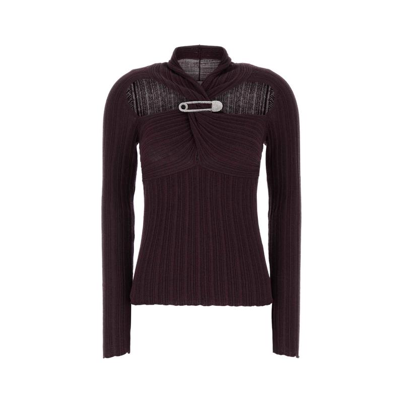 Giuseppe Di Morabito 女士 FW25 上衣 紫色羊毛混纺上衣