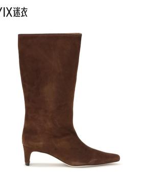 【秋季新品】Staud 女款Wally 绒面革靴子 迷衣时尚