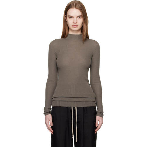 Rick Owens 瑞克·欧文斯 女士 毛衣 灰色 Temple LS Turtle