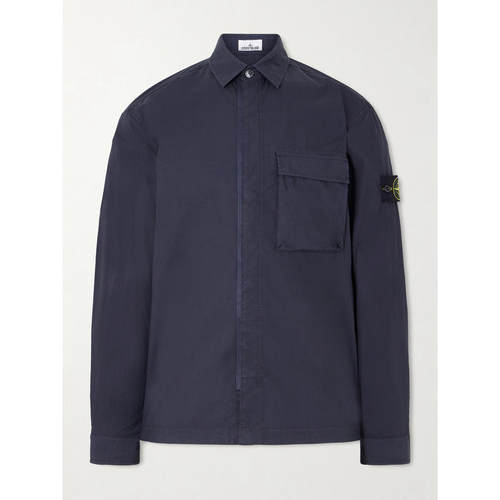 Stone Island 石头岛 男士 夹克 Logo-Appliquéd 棉混纺衬衫式