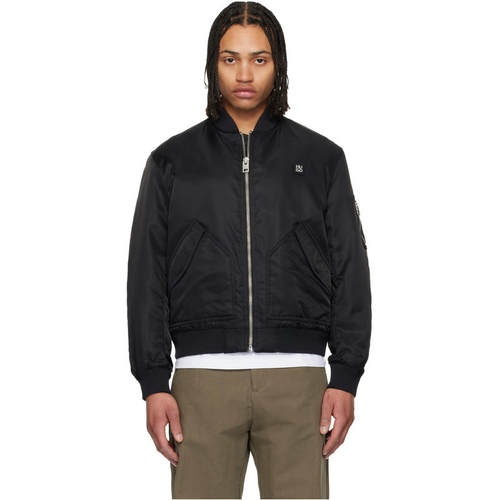 Hugo 雨果 男士 夹克 黑色 Water-Repellent Stack Logo 飞行员