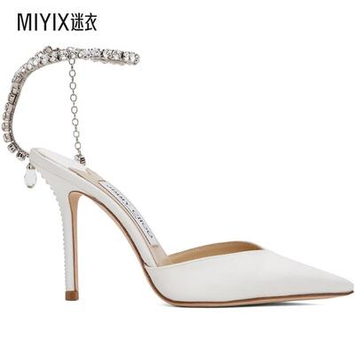 Jimmy Choo 女 白色 Saeda 100 高跟鞋 迷衣时尚