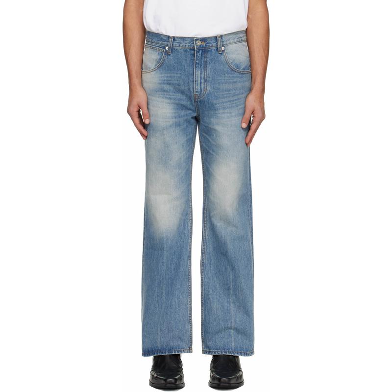 TONYWACK 男士 牛仔长裤 蓝色 Flared-Leg 牛仔裤