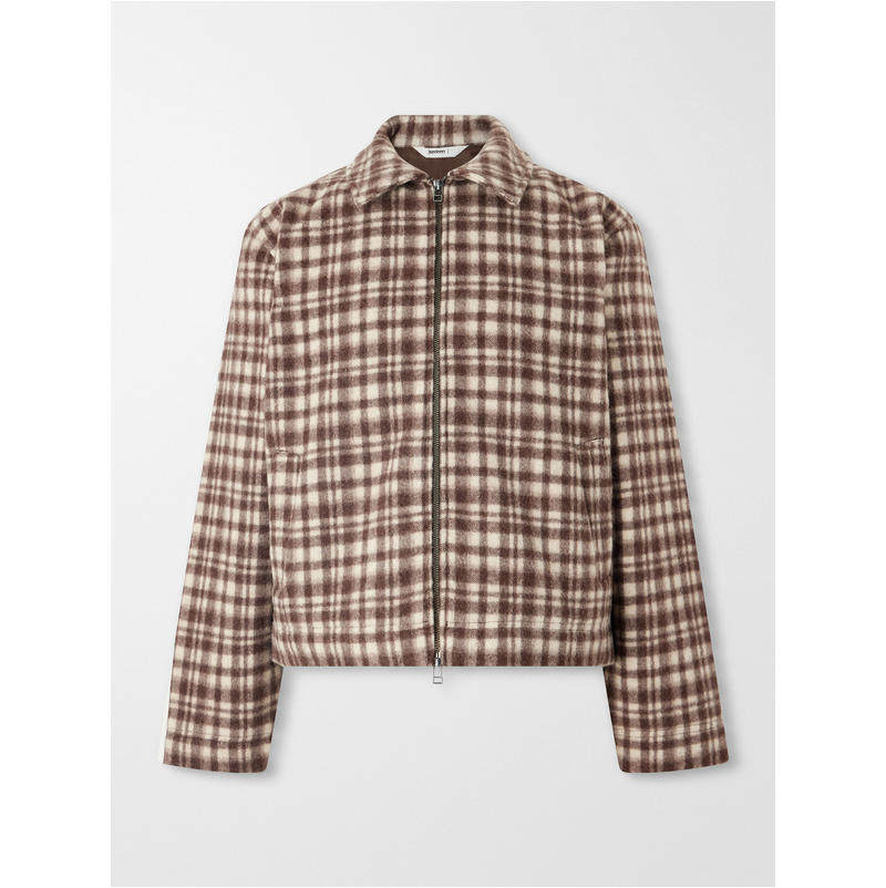 3SIXTEEN 男士 FW26 夹克 Club 格纹毛毡羊毛混纺