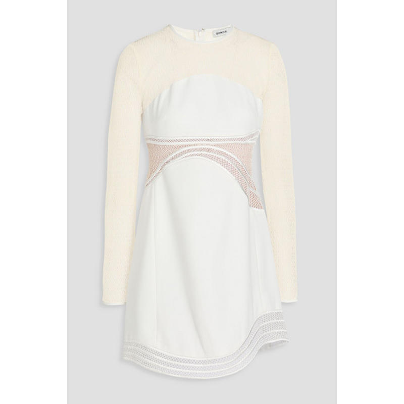 SIMKHAI 女士 短款连衣裙 Blaise 鱼网拼接绉纱迷你连衣裙