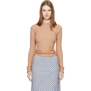 Baserange 女士 T恤 黄褐色 Omato 长袖