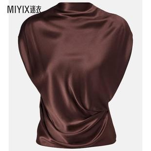 迷衣时尚 The 垂褶真丝缎面上衣 女款 Sei