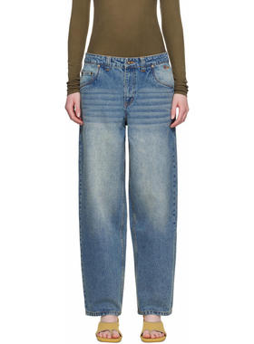 Dime MTL 女士 牛仔长裤 蓝色 Classic Baggy 牛仔裤