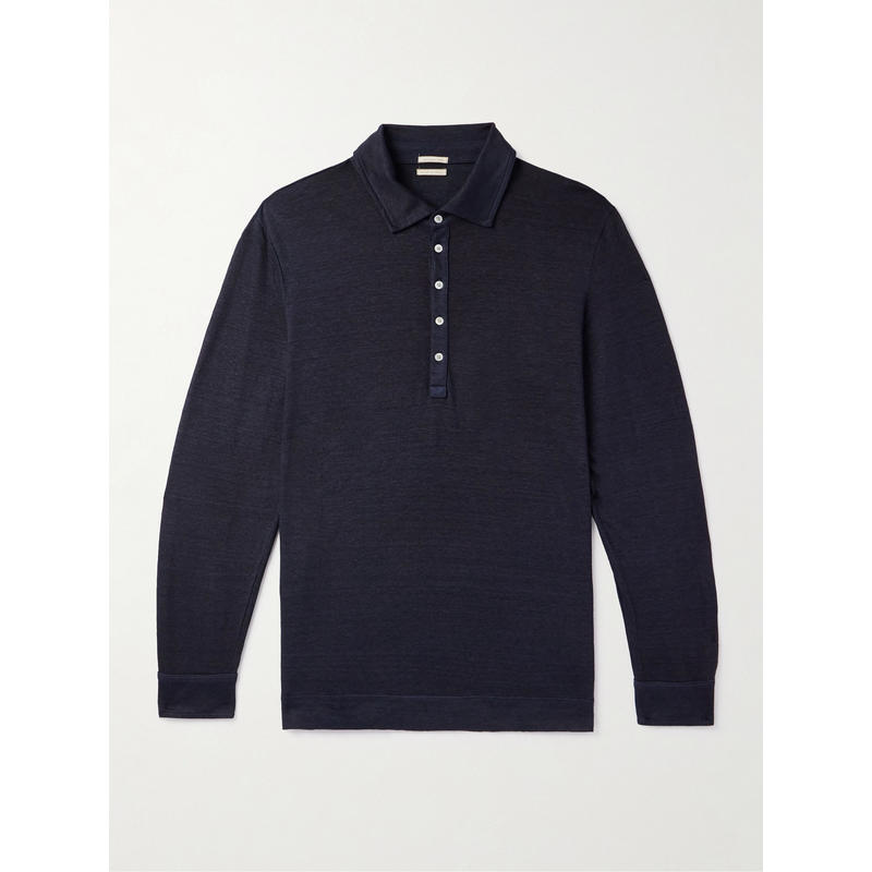 Massimo Alba 男士 FW25 衬衫 Raya 亚麻棉混纺Polo衫