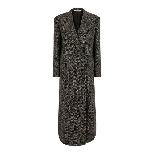 Tagliatore 女士 FW26 大衣 棕色双排扣人字纹意大利官网直邮进口