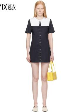 Sandy Liang 女款海军蓝 Rila Shirt 连衣裙 迷衣时尚