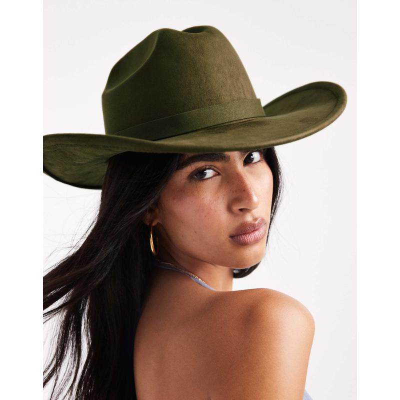 My Accessories 女士 帽子 My 牛仔帽印花橄榄绿绿色饰品