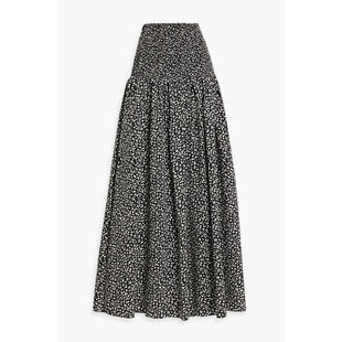 Striped 抽褶印花棉纱长款 女士 Zaria 半身裙 超长裙 Solid