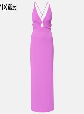 Solace London 女款Milly crêpe 剪口长款连衣裙 迷衣时尚