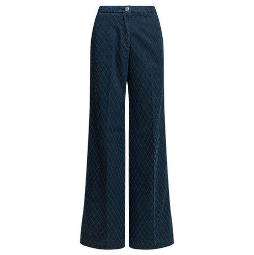 Shaft Jeans 女士 牛仔长裤 DIAMOND 订线喇叭型蓝色棉质牛仔裤