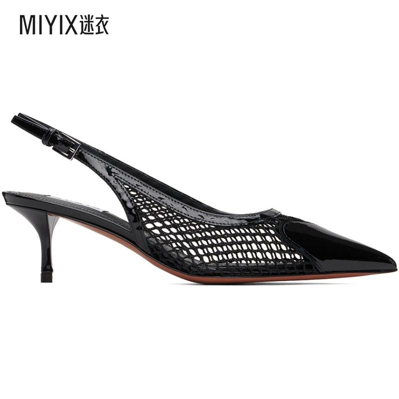 Alaïa  女 黑色 Le Cœur Slingback 中跟鞋 迷衣时尚