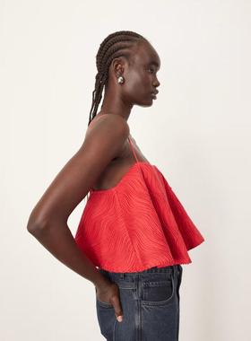 ARRANGE 女士 上衣 wavey 织物结构感梯形背心红色上衣