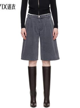 Mfpen 女款灰色 Flower Rivet 牛仔短裤 迷衣时尚